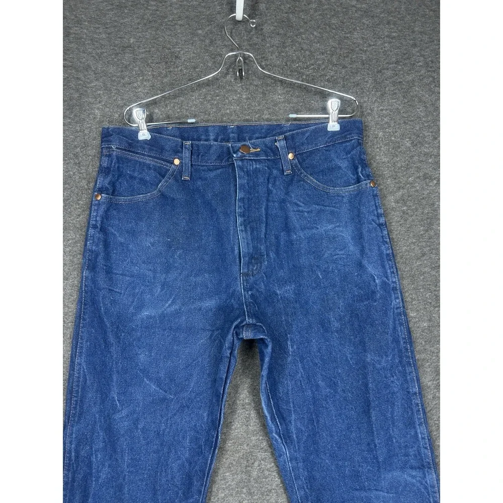 Vintage Wrangler Jeans Mens 34x32‎ Blue 13MWZ Denim Faded Marbling Western Rodeo
